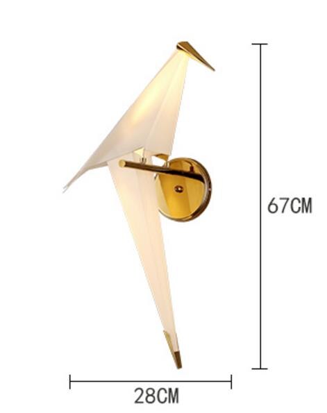 Art Deco Bird Paper Floor lamp Bedroom Studio living room lamp stand origami light Study Bedside Reading table gold floor lamp