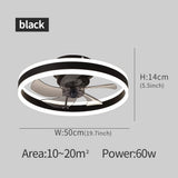 IRALAN Ceiiling Fans with Remote Control Chandeliers Fan with Led Lights Black Lighting Ceiling Lamp Home Decor 3 Color Dimmable