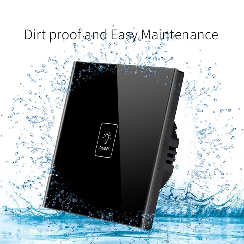 Szaoju Touch Switch EU Standard White Crystal Glass Panel Light Switch AC110-220V Switch 1/2/3 Gang 1 Way Wall Lamp TOUCH SWITCH