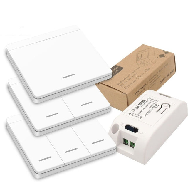  433Mhz wireless Wall Switch RF 86 wall panel transmitter Safety Switch and AC 110V 220V relay interrupter for Light Lamp