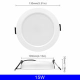 10pcs/lot Led Downlight 3W 5W 7W 9W 12W 15W 220V Recessed Ceiling Light 3/4/5 inch Round Led Panel Down Light Spotlight Lighting