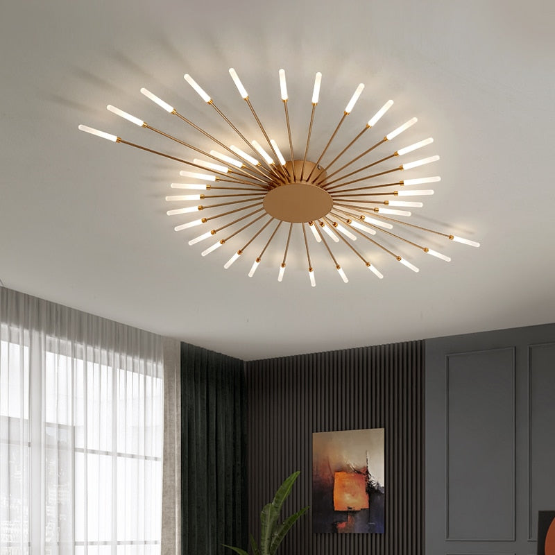 2023 Modern Led Ceiling Chandelier Lamp for Living Dining Room Nordic Creative Bedroom Hall Hanging Ceiling Light Fireworks Lamp