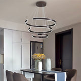 Modern 3 LED Circular Rings Pendent Light with Remote Control for Living Room