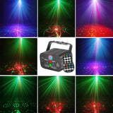 RGB Mini DJ Disco Laser Light Projector USB Rechargeable LED UV Sound Strobe Stage Effect Wedding Xmas Holiday Party Lamp