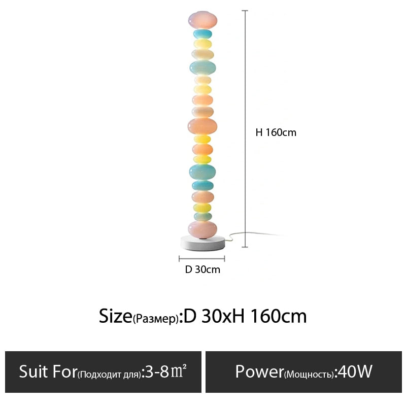 Candy string rainbow floor lamp creative macaron girl bedroom table lamp glass living room sofa side atmosphere lamp