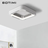 Modern Bladeless App Ceiling Fan Lamp For Foyer Bedroom Dining Remote Control Square Ventilator Electric Fan Room 220V LED Fan