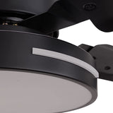 Black/Silver 48 Inch Modern LED Ceiling Fan Silent Motor with Remote Control