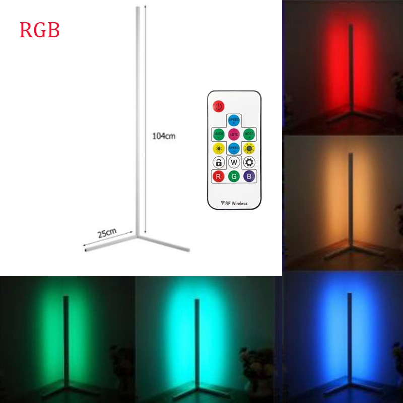 80cm LED Floor Corner Standing Lamp RGB Light With Remote Control For Bedroom Living Room Club Home Atmosphere Night Light