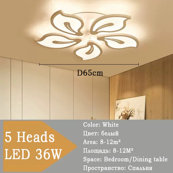 Modern LED Ceiling Chandeliers White For Living Room Bedroom Lamp For Indoor Ceiling Lighting Lamp Home Decoration Fixtures