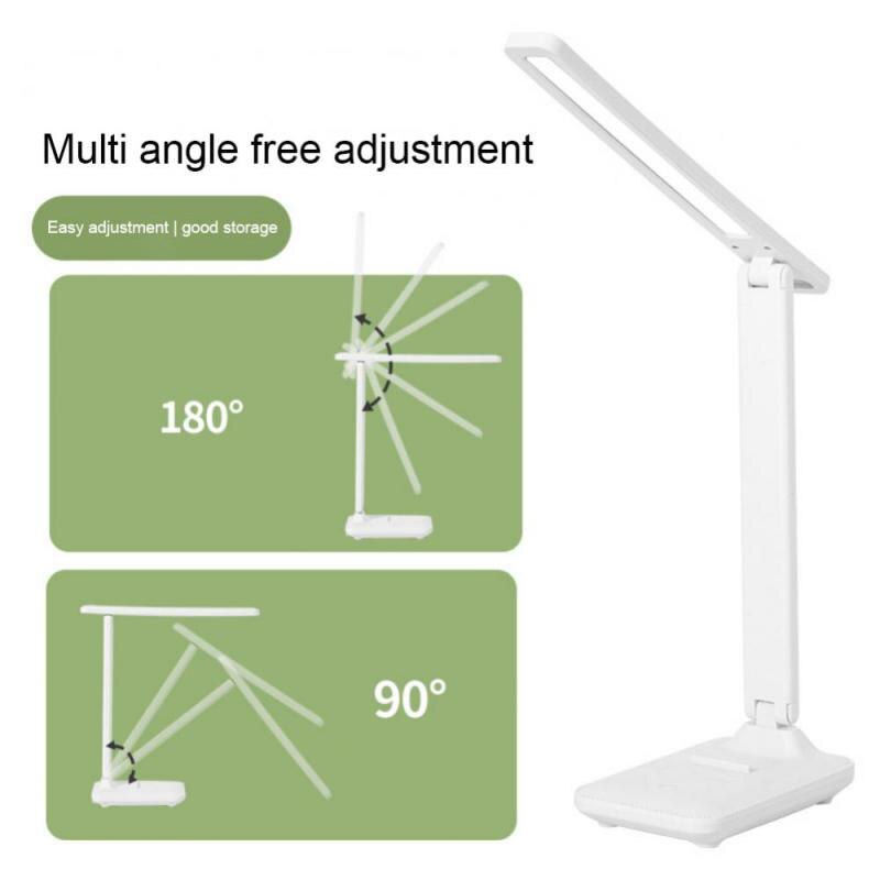  Led Desk Lamp 3 Color Dimmable Touch Foldable Table Lamp Bedside Reading Dormitory Eye Protection USB Rechargeable Light
