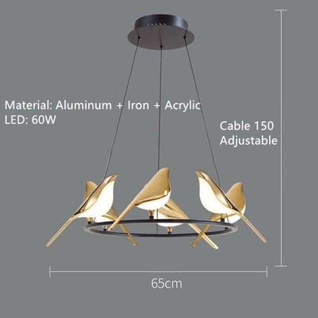 Nordic Magpie Bird LED Wall Lamp Parlor Bar Bedside Hanging Light Fixture Novelty Rotatable Wall Bedroom Foyer Sconce