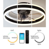IRALAN Ceiiling Fans with Remote Control Chandeliers Fan with Led Lights Black Lighting Ceiling Lamp Home Decor 3 Color Dimmable