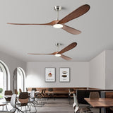 Modern 60/70 Inches Wooden Ceiling Fan With Led Light And Control For Bedroom Living Room Home Office Lounge Ceiling Fans