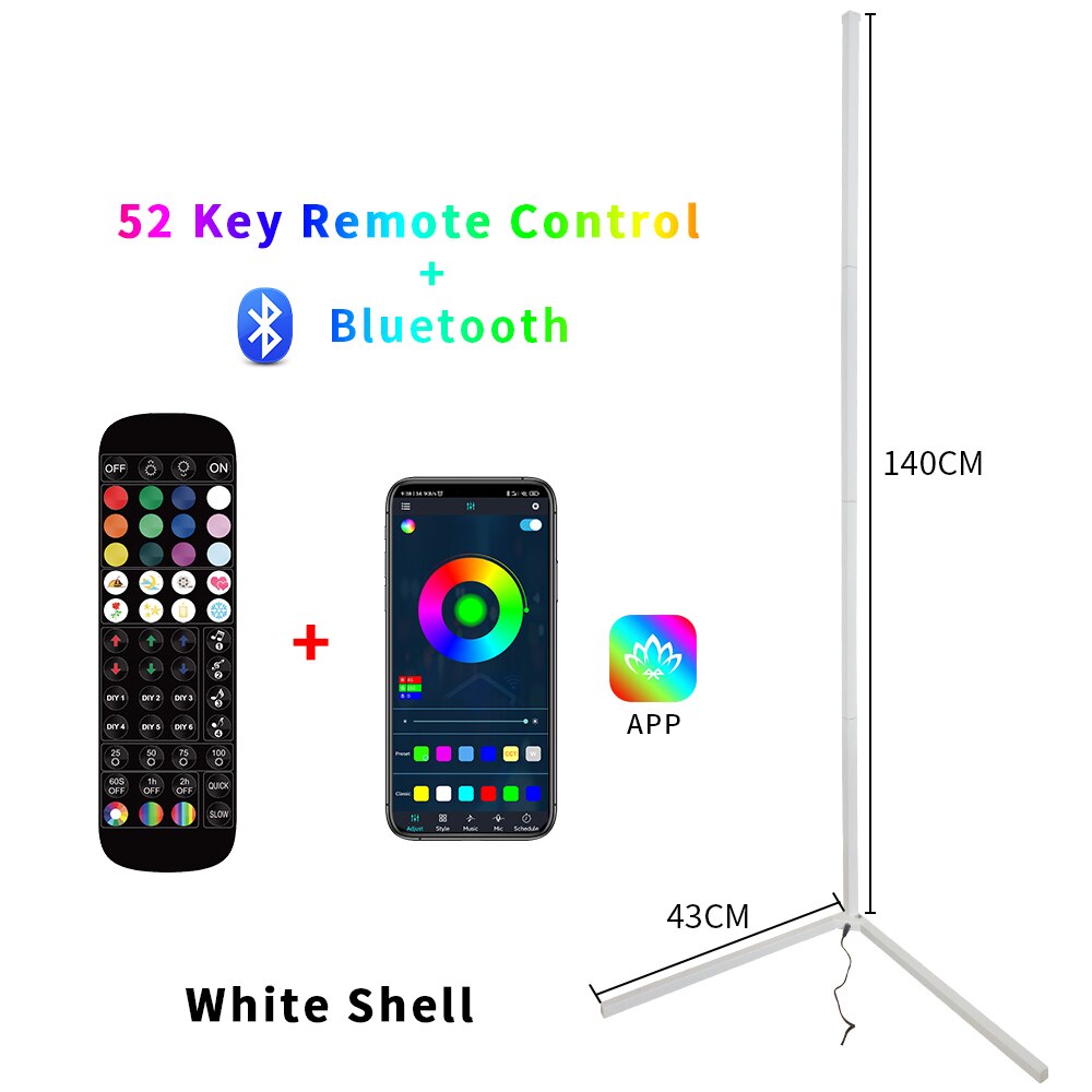 RGB LED Floor Lamp Living room Corner Lamp Smart APP Remote Control Modern Atmospheric Standing Stand Light Christmas Decor