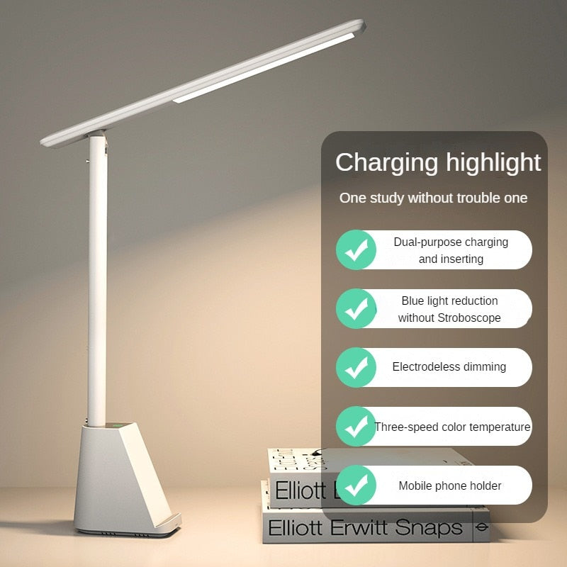 15W Wireless Quick-Charging Desk Light  Eye-Protecting LED Folding Plug-in Intelligent Desk Lamp For Work And Study Table Lamps