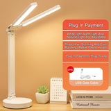 LED Energy Saving USB Double Lamp Cap Foldable Reading Lamp for Children's Mobile Phone Bracket Desk Study Light Bedroom Table