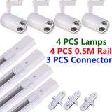 Set Led Track Light Fixture COB Track Lighting Wall Lamp Rail Spot Lights Led 20/30/40W Spotlight Clothing Shop Store Home 220V