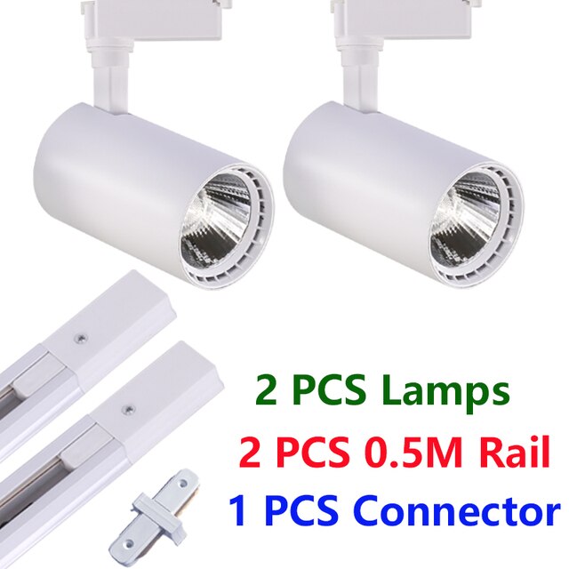 Set Led Track Light Fixture COB Track Lighting Wall Lamp Rail Spot Lights Led 20/30/40W Spotlight Clothing Shop Store Home 220V