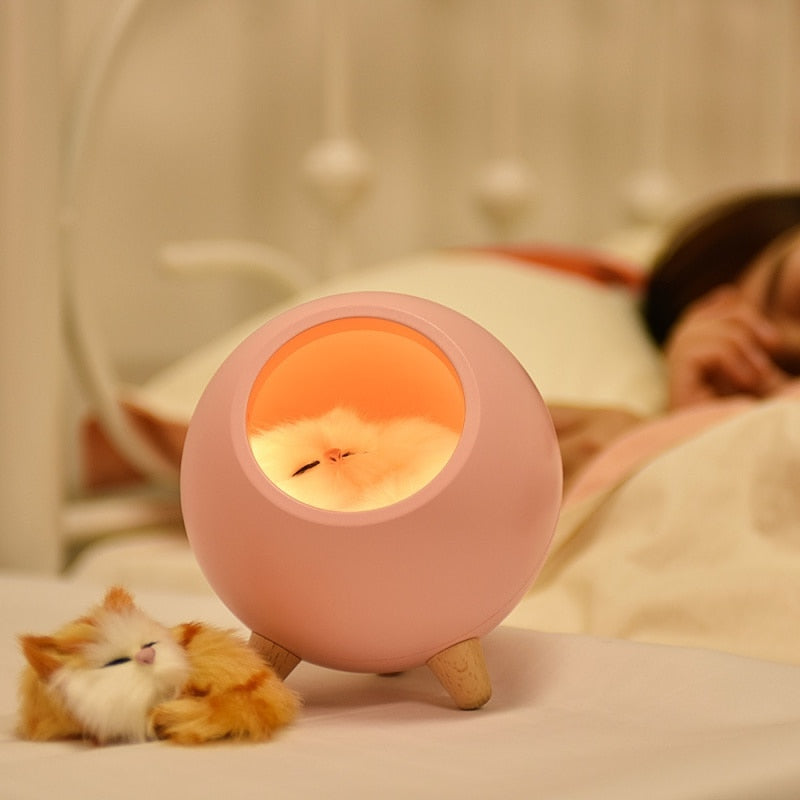 Creative Novelty Products Kitten USB Charging Nightlight Atmosphere Bedroom With Sleeping Lights Warm Cat Nightlight