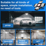 200W LED Garage Lights 3-12 Leafs Garage Ceiling Light Fixtures with Adjustable Multi-position Panel Lamp for Workshop Warehouse