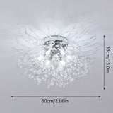 LED Crystal Firework Chandelier Modern Style Ceiling Light Fixtures 6 Light Pendant