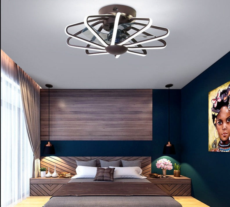 LED ceiling fan with Lights remote control home decor ventilator lamp Living room Bedrpoom DC ceiling fan lamp