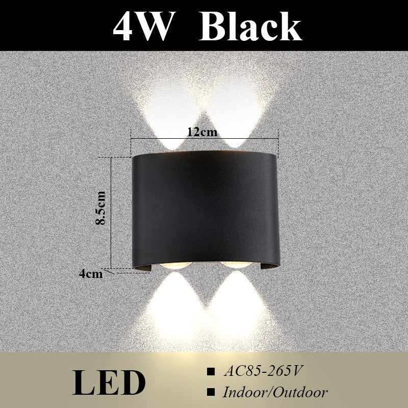 Led Wall Lamp Outdoor Waterproof Up And Down Luminous Lighting Garden Decoration AC85-265V Wall Lights for Bedroom Living Room