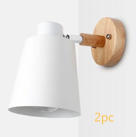 wooden wall lights bedside wall lamp wall sconce modern wall light for bedroom Nordic macaroon 6 color steering head E27 85-285V