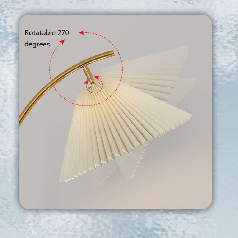 INS Fabric Floor Lamp with Table Nordic Pleated Standing Light for Living Room Sofa Bedroom Study Marble Vertical Desk Lamps