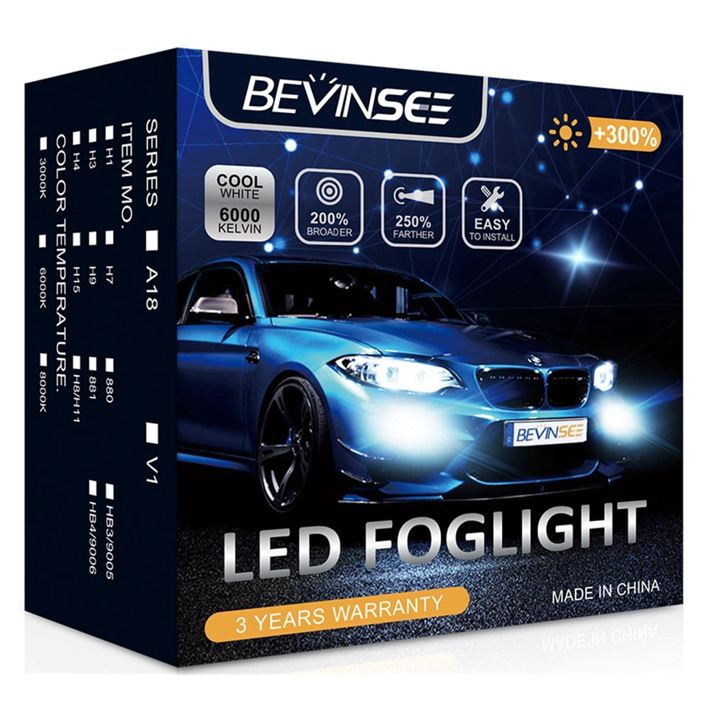 Bevinsee H7 H4 H11 H1 LED Light For Car 9005 HB3 9006 HB4 880 881 H8 LED Fog Light 12V BA20D P15D H3 Motorcycle Light Bulbs A18