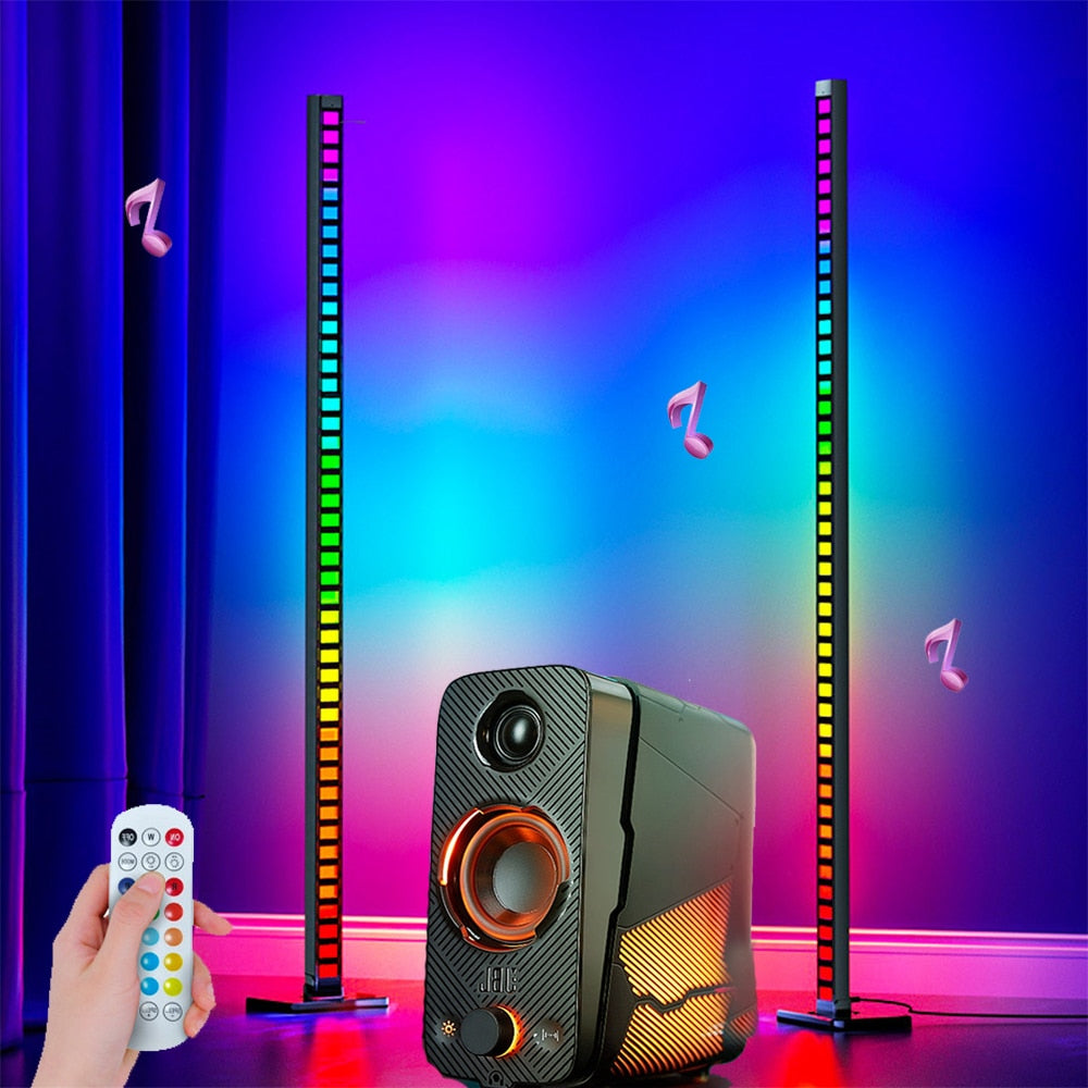 2022 NEW 1.2M Led Floor Light RGB Smart Rhythm Light Bar Remote APP Control Led Music Bar Light 45LED Sound Control Lamp Party