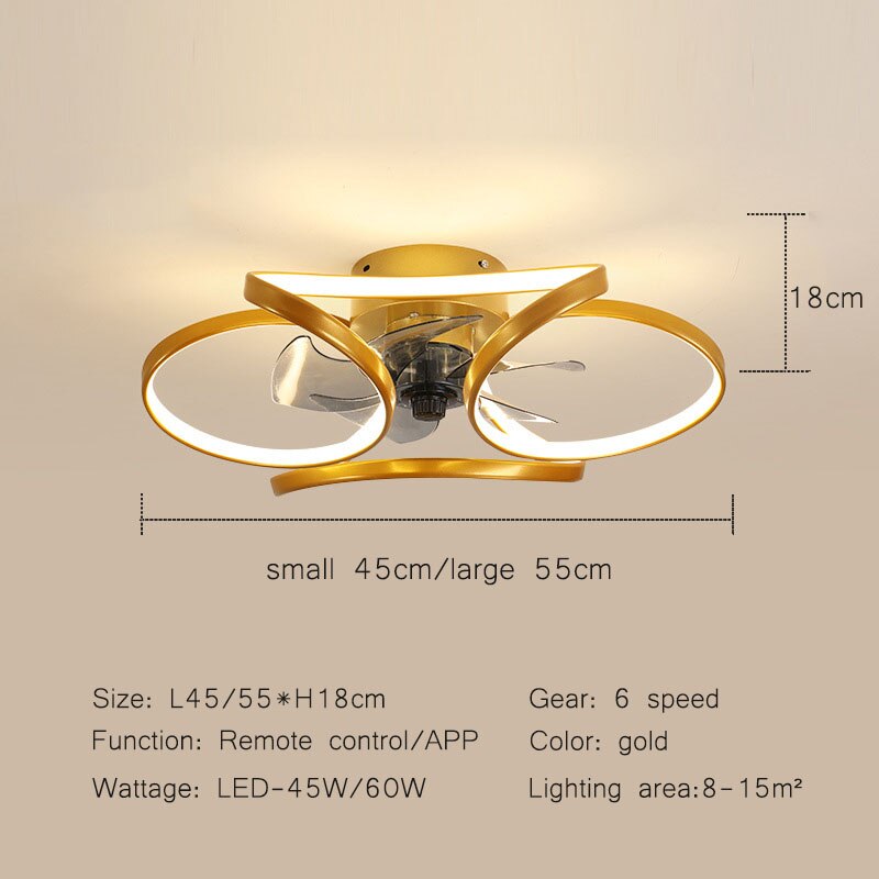Modern Led Lamp Ceiling Fan Light Chandelier Remote Control Ceiling Fans with Light Nordic Bedroom Dining Room Indoor Lighting
