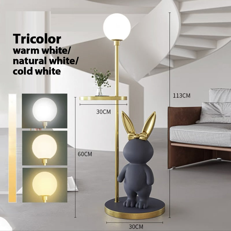 Floor Lamp Nordic Modern Fashion Coffee Table Chirdren Lights E27 Boy and Girl Room Bedroom LED Rabbit Floor Lamp Fixture Led