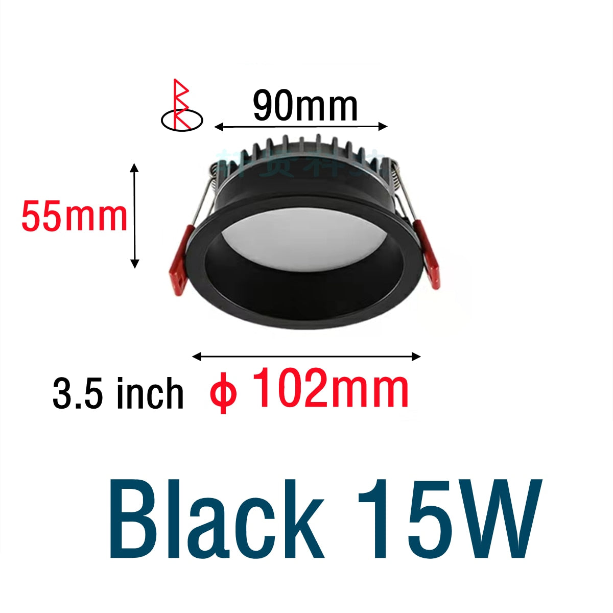 Recessed LED Downlight Anti-glare Black/White Dimmable LED Ceiling Light Bedroom Kitchen Tri-color Light LED Spotlight