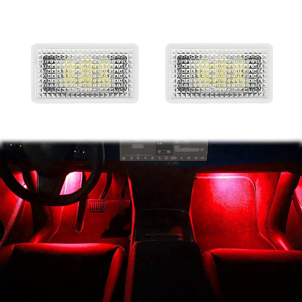 2pcs Replacement LED Atmosphere Car Light Auto Floor Foot Trunk Interior Decorative Lamp for Tesla Model S 3 X Y