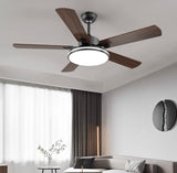 Creative Fan Lamp Living Room Modern Simple Dining Room Light Household Solid Wood Iron Style Ceiling Fan Lamp