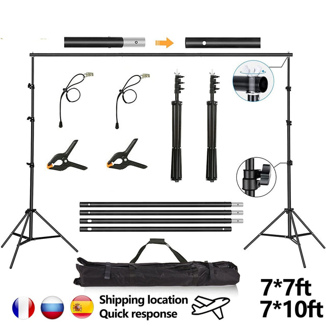 Photography Studio Backdrop Stand Photo Video Studio Background Stand Backdrop Support System Kit Scenery Shelf Frame Light Kit