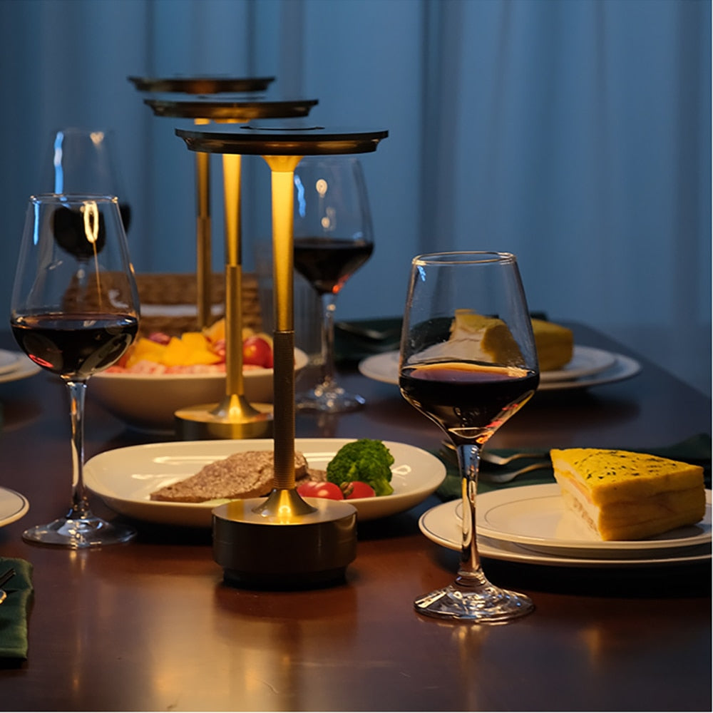 Simple charging desk lamp restaurant bar desk lamp dimming atmosphere retro portable charging touch USB desk lamp