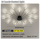 Led Firework Chandelier Dimmable For Living Room Bedroom Modern Ceiling Chandelier Dining Room Ceiling Lamp With Remote Control