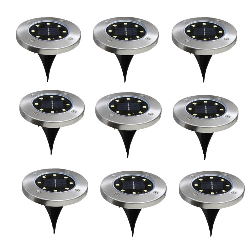8/16 LED Solar Lawn Yard Buried Solar Lights Solar Garden Light Waterproof Outdoor Lantern PathWay Floor Under Ground Spot Lamp
