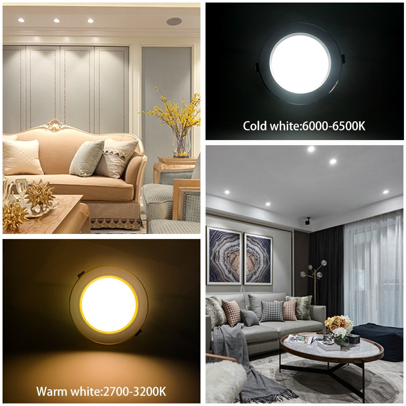 LED Downlight 5W 9W 12W 15W 18W Recessed Round LED Ceiling Lamp AC 220V 230V 240V Indoor Lighting Warm White Cold White