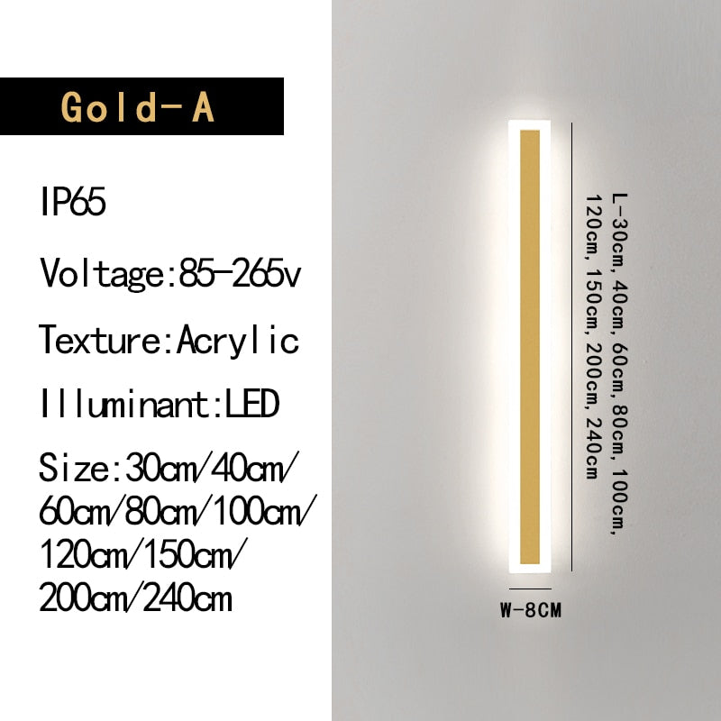 LED Long Wall Lamp，Outdoor，Waterproof，IP65，Garden, Decorative Lighting，Modern，Balcony，Villa，110v 220v