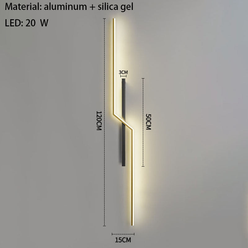 Minimalist LED Wall Lights Living Room Bedroom Lamp Art Decors Aluminum Line Novelty Sconce Drop Shipping