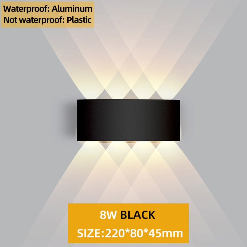 Up and Down LED Wall Lamp Waterproof IP65 Aluminium Interior Wall Light For Bedroom Living Room Corridor Indoor Outdoor Lighting
