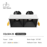 Square Recessed Downlight 16W Anti-glare High CRI Ceiling Spot Light Home Indoor Lighting Fixture