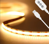 DC 5V COB LED Strip Light USB with Mini Controller Dimmable Soft Flexible Tape High Density 320LEDs Linear LED Lights