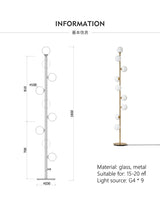 Nordic Modern Magic Beans Glass Ball Floor Lamp Living Room Bedroom Bedside Sofa Standing Lamp 9 Ball Indoor Lighting