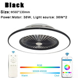 Smart Ceiling Fan LED Ceiling Light Remote Control Floor Standing Fan 3-Wind Speed Dimmable For Home Room With Musical Rhythm