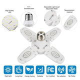 38W LED Garage Lights 4 Adjustable Fan Blades Deformable Workshop Warehouse Ceiling Lighting 6500K AC85-265V Foldable Fan Lamp
