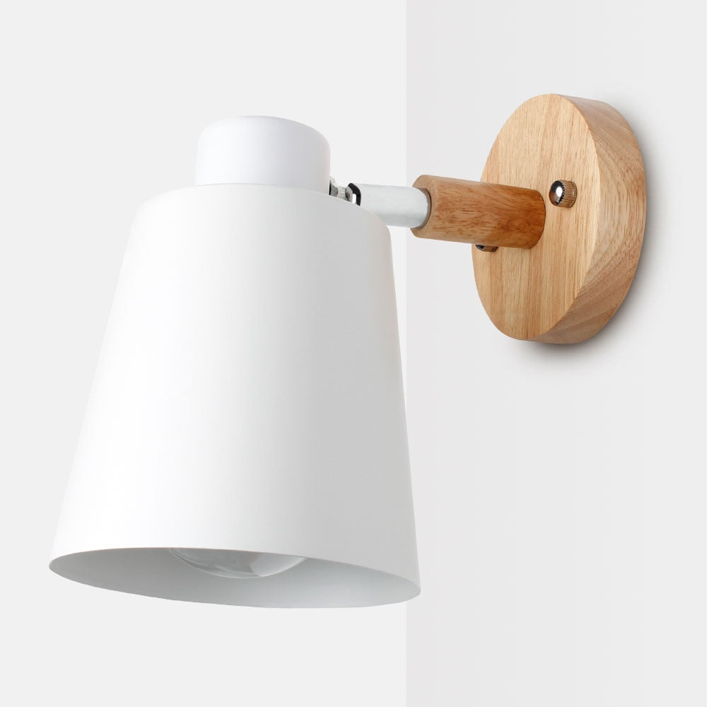 wooden wall lights bedside wall lamp wall sconce modern wall light for bedroom Nordic macaroon 6 color steering head E27 85-285V